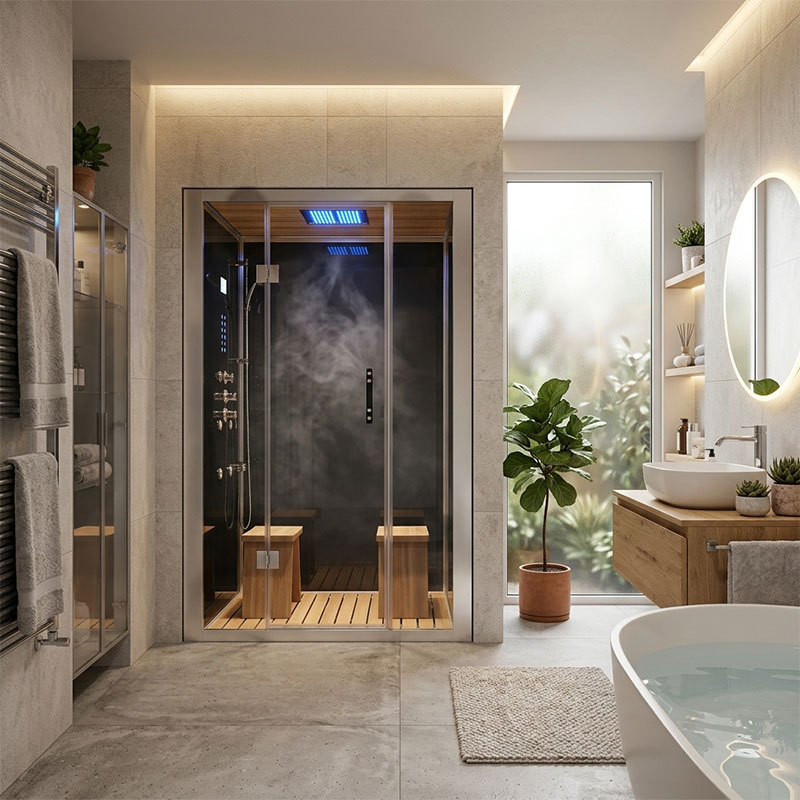 Builtin steam shower Hamam Sultan III2 | Santeco Kotikylpylä Sisäänrakennettava höyrysuihku kahdelle