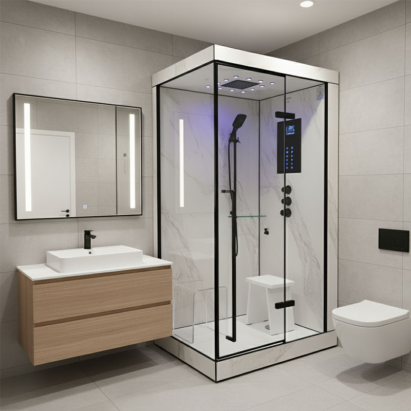 Hamam Marble IV White vannitoas3 | Santeco Kotikylpylä Höyrysuihku Hamam Marble IV White 1