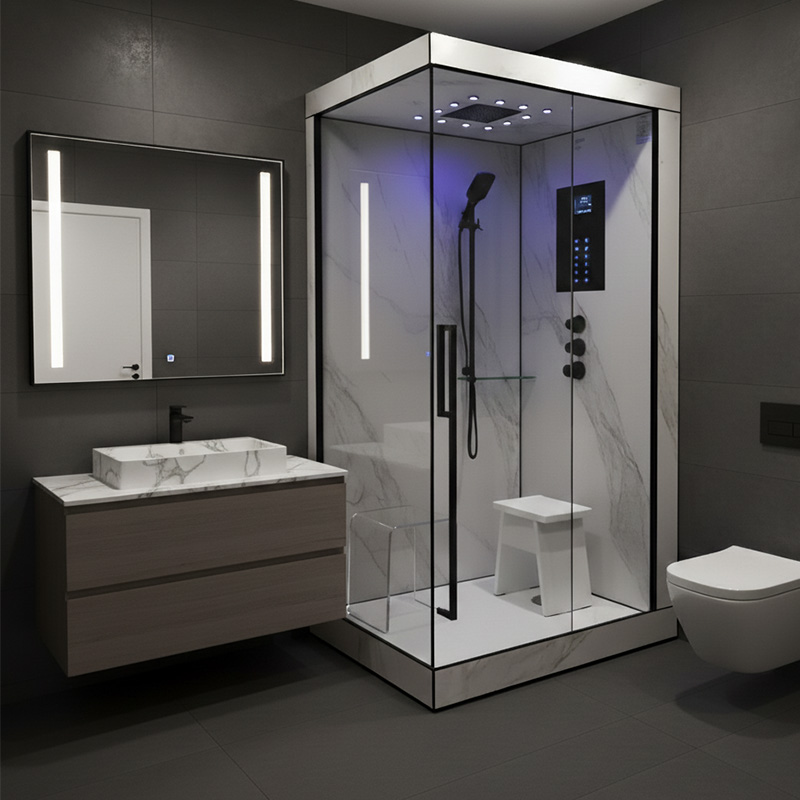 Steam shower Hamam Marble IV White1 | Santeco Kotikylpylä