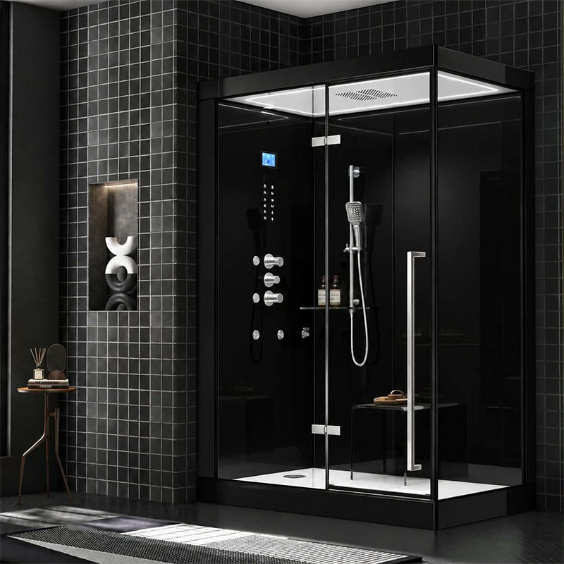 Aurudušikabiin Black Duo II1 | Santeco Kotikylpylä Höyrysuihkukaappi Black Duo II kahdelle
