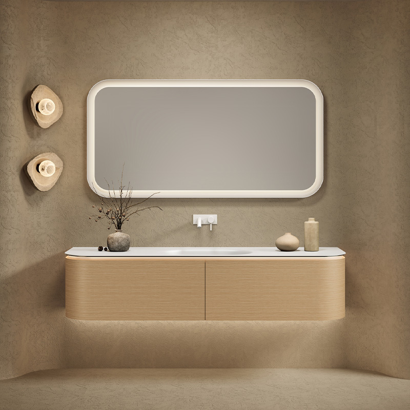 Valamukomplekt Zaha kaarja saarepuu disainiga3 | Santeco Kotikylpylä Kylpyhuonekaluste Zaha